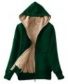 Sherpa Jackets For Women Plush Sweatshirt Fleece Lined Winter Jackets Warm Zipper Fuzzy Hooded Outerwear 03 Green $13.19 Jackets